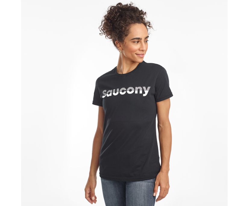 Saucony Rested Short Sleeve Women\'s Shirts Black | Canada 289EBCX